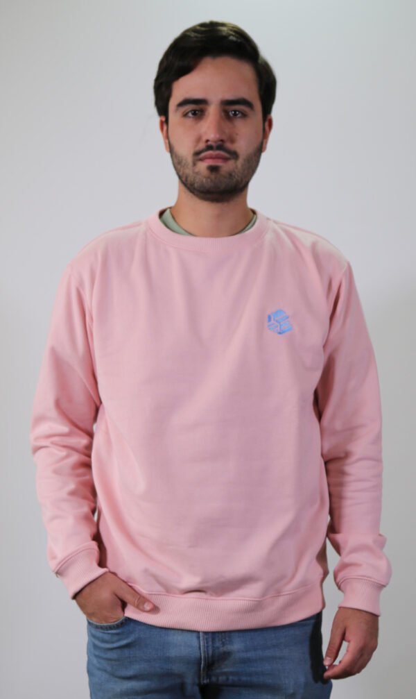 Be-Baby Pink Essential Crewneck Hoodie hombre