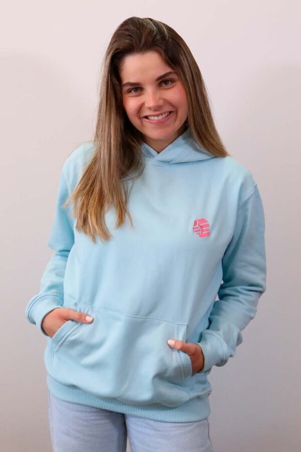 Be-Sky Blue Essential Hoodie mujer