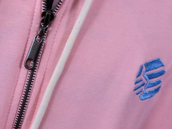 Be-Baby Pink Zip Hoodie detalle cremallera