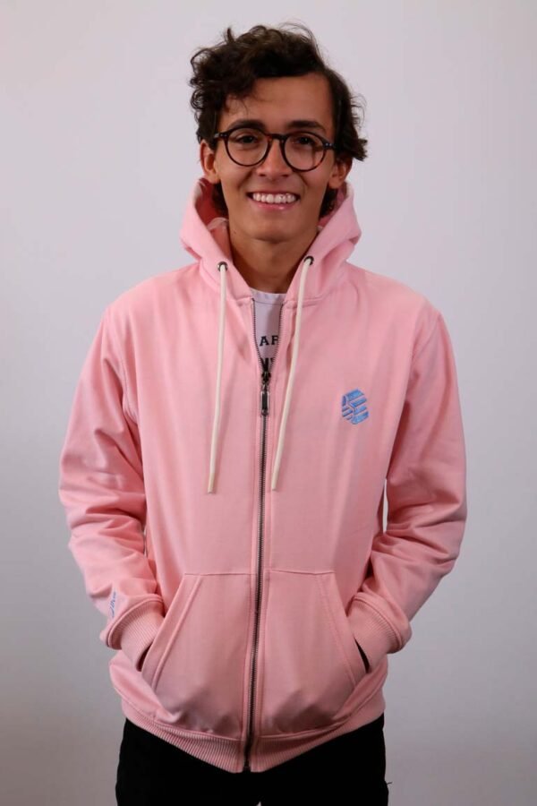 Be-Baby Pink Zip Hoodie hombre