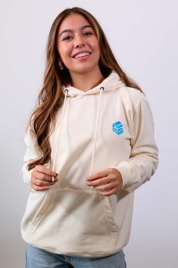 Be-Ivory White Hoodie mujer