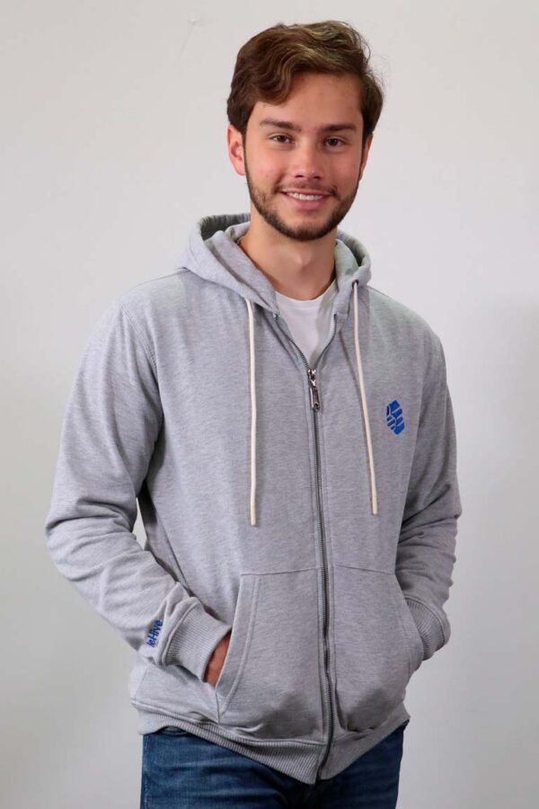 Be-Light Gray Zip Hoodie hombre