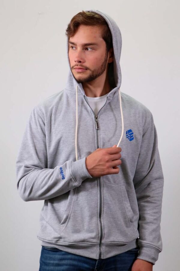 Be-Light Gray Zip Hoodie hombre capota