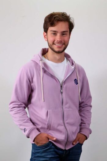 Be-Lilac Purple Zip Hoodie Hombre