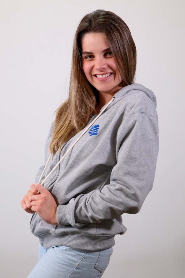 Be-Light Gray Zip Hoodie mujer