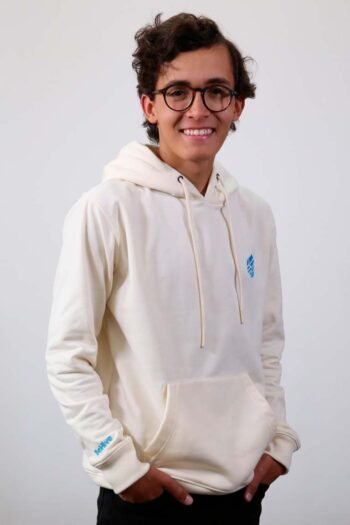 Be-Ivory White Hoodie hombre
