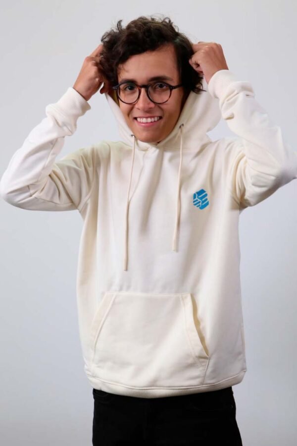 Be-Ivory White Hoodie hombre 2